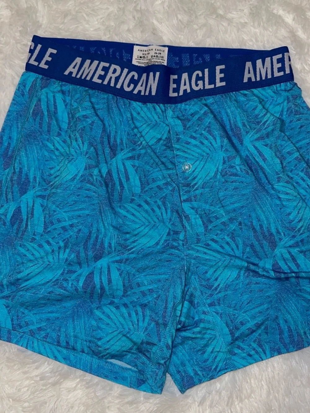 American Eagle Outfitters Men's Blue Tropical Print Boxers